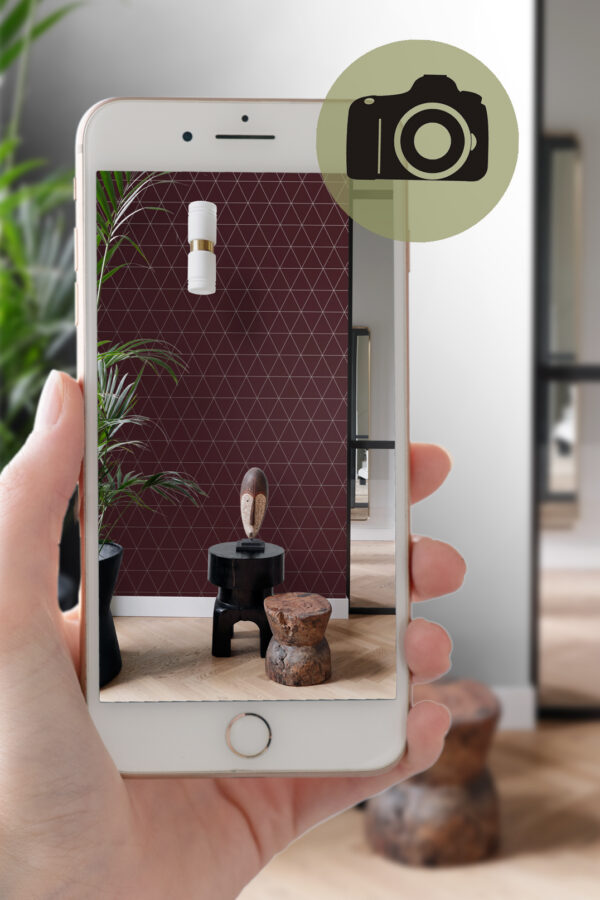 Origin Wallcoverings tapeet graafilised kolmnurgad - punane