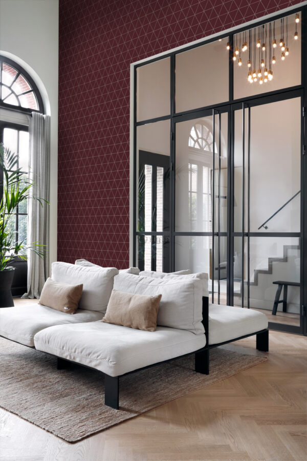 Origin Wallcoverings tapeet graafilised kolmnurgad - punane