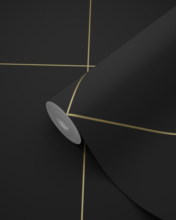 Origin Wallcoverings graafilised jooned tapeet - must ja kuld