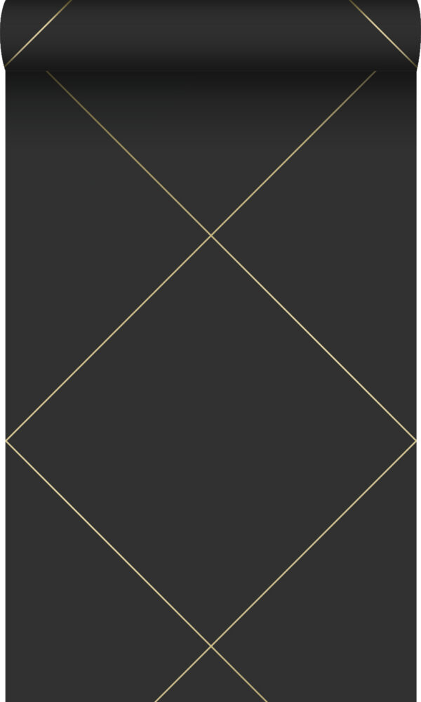 Origin Wallcoverings graafilised jooned tapeet - must ja kuld