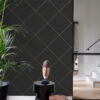 Origin Wallcoverings graafilised jooned tapeet - must ja kuld