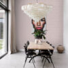 Origin Wallcoverings graafilised jooned tapeet - antiikroosa ja kuld