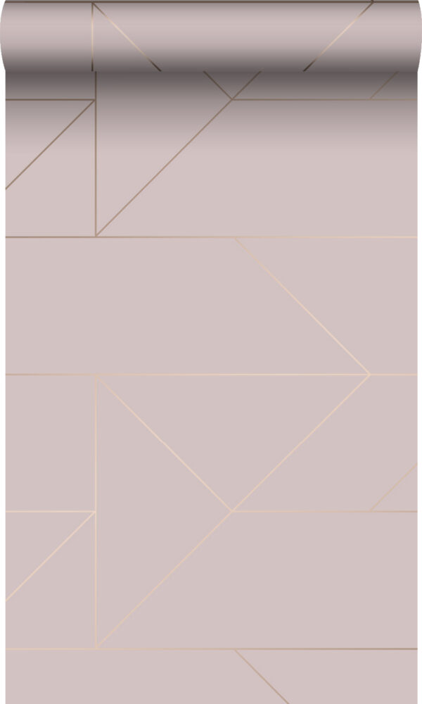Origin Wallcoverings graafilised jooned tapeet - antiikroosa ja kuld