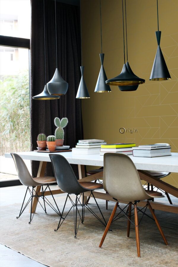Origin Wallcoverings tapeet graafilised jooned - sinepikollane