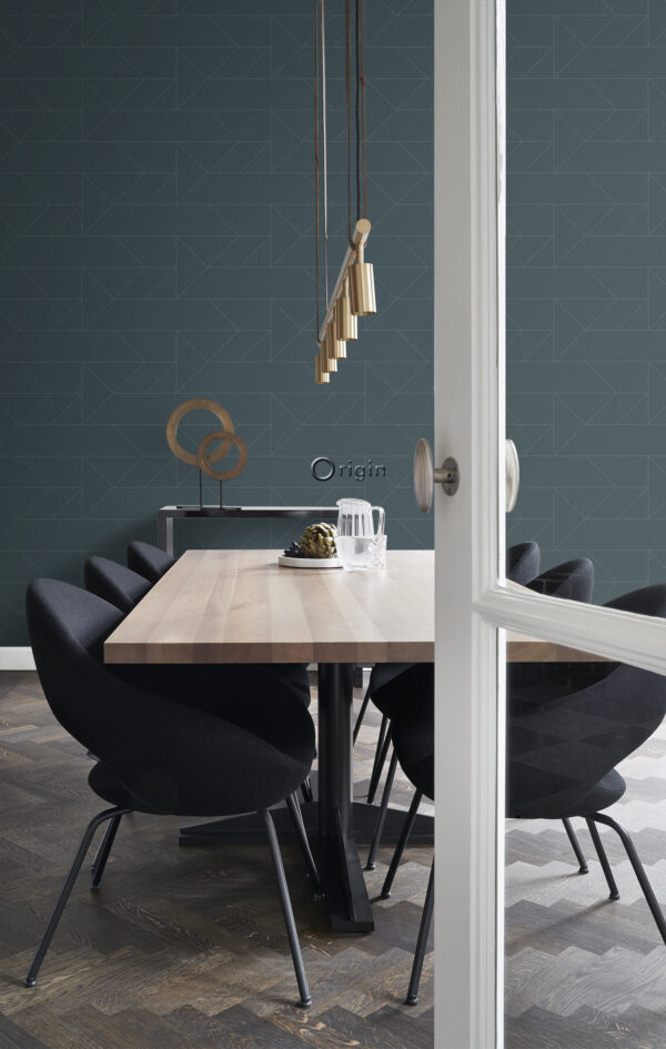 Origin Wallcoverings graafilised jooned tapeet - tumesinine