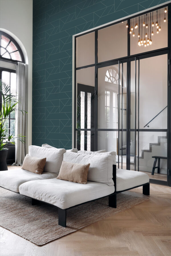 Origin Wallcoverings graafilised jooned tapeet - tumesinine