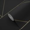 Origin Wallcoverings graafilised jooned tapeet - must ja kuld