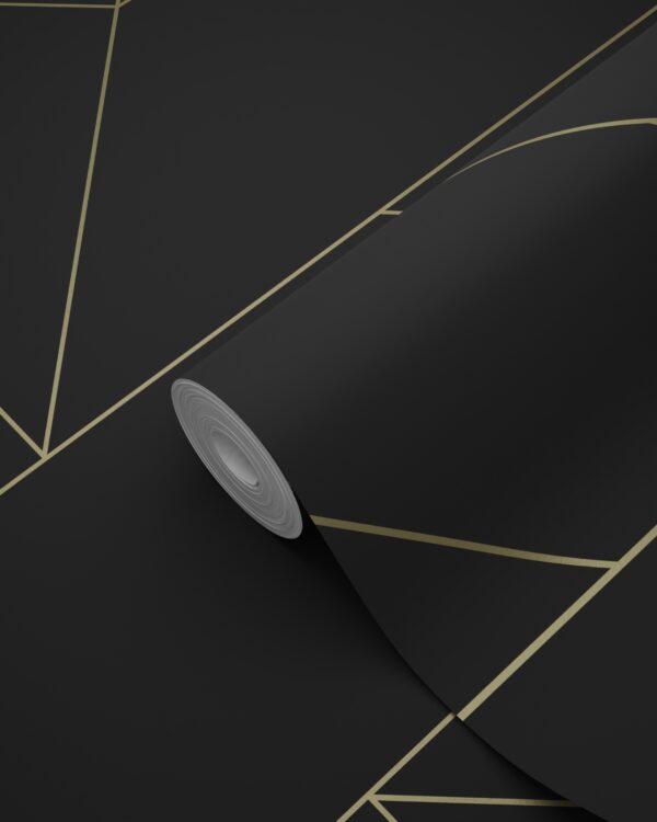 Origin Wallcoverings graafilised jooned tapeet - must ja kuld