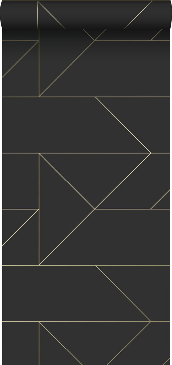 Origin Wallcoverings graafilised jooned tapeet - must ja kuld