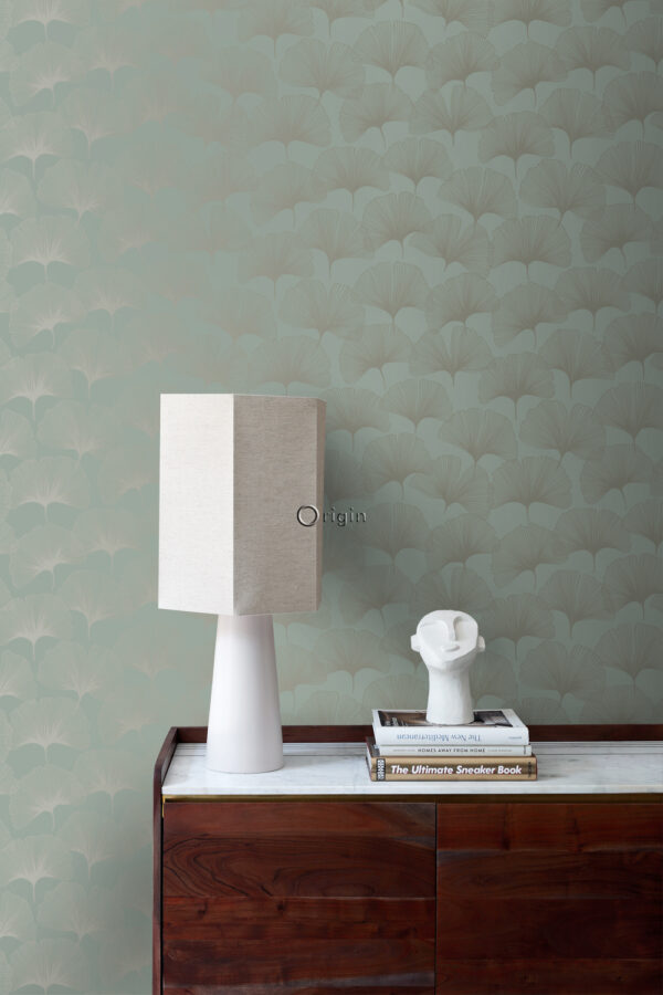 Origin Wallcoverings tapeet ginkgo lehed - salvei roheline