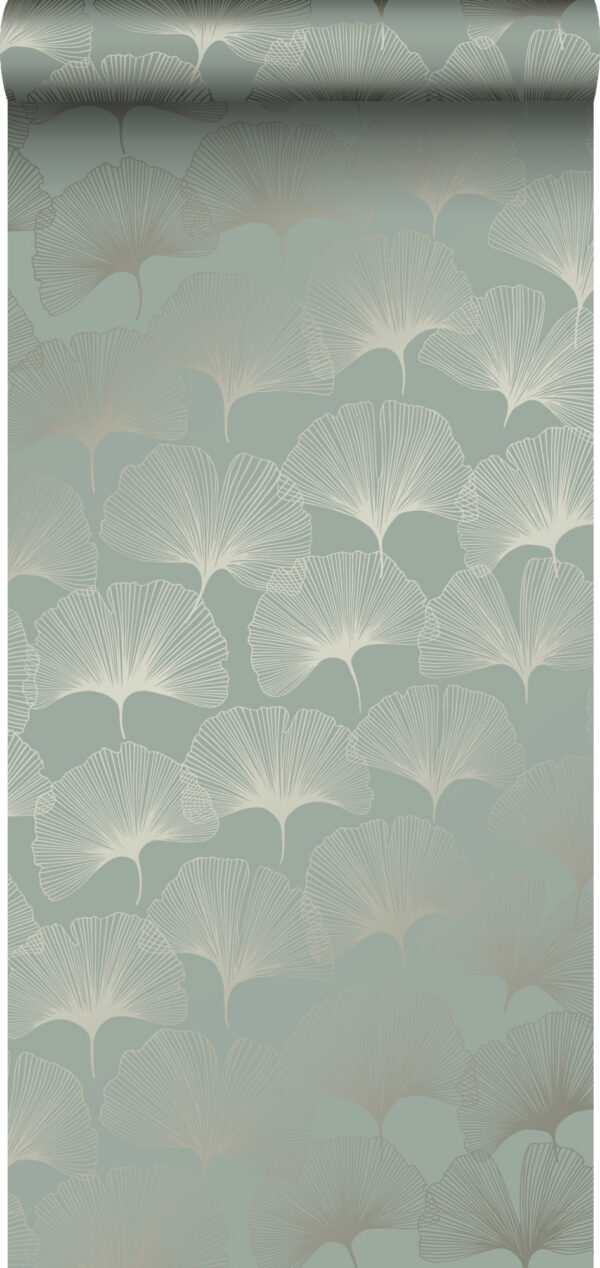 Origin Wallcoverings tapeet ginkgo lehed - salvei roheline