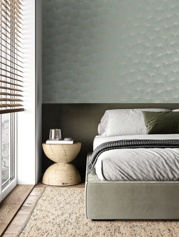 Origin Wallcoverings tapeet ginkgo lehed - salvei roheline
