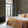 Origin Wallcoverings tapeet ginkgo lehed - must ja kuld