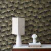 Origin Wallcoverings tapeet ginkgo lehed - must ja kuld