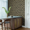 Origin Wallcoverings tapeet ginkgo lehed - must ja kuld