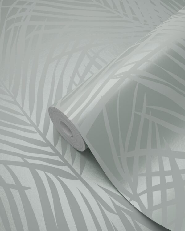 Origin Wallcoverings tapeet palmilehed - seladonroheline