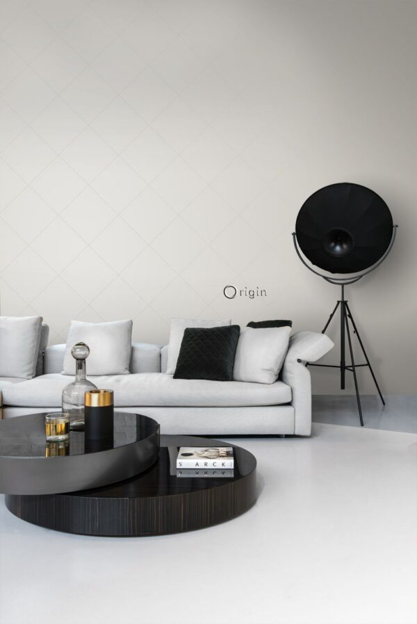 Origin Wallcoverings tapeet graafilised jooned - läikiv soe hall