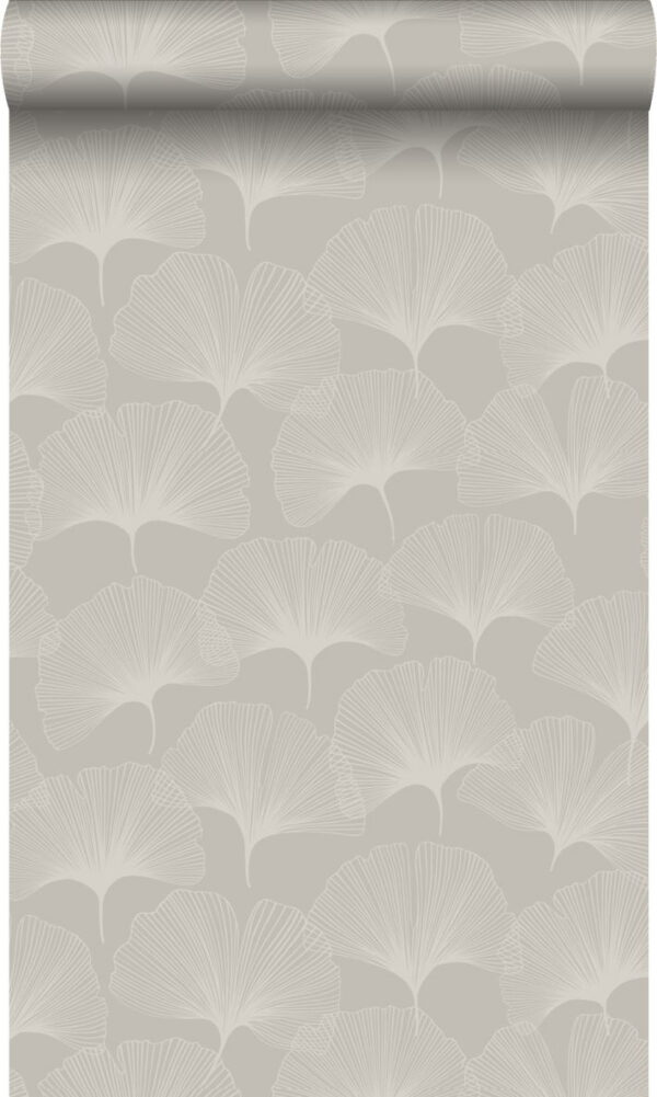 Origin Wallcoverings tapeet ginkgo lehed - läikiv soe hall