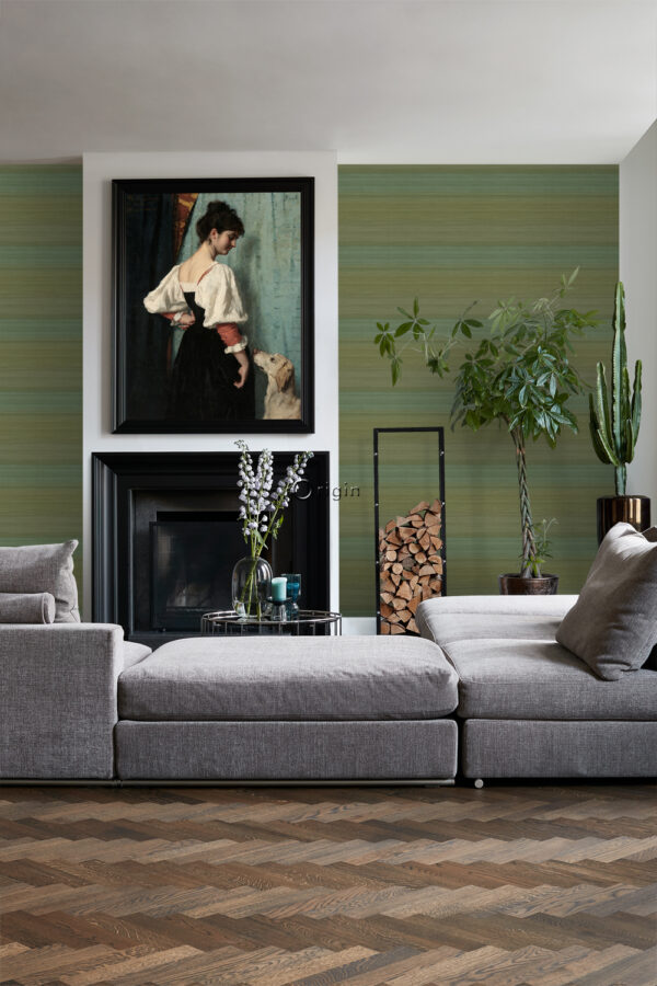 Origin Wallcoverings kootud struktuuriga tapeet - sammalroheline degradeeruv