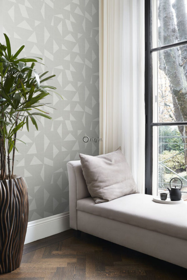 Origin Wallcoverings tapeet graafiline motiiv kootud struktuur - helehall
