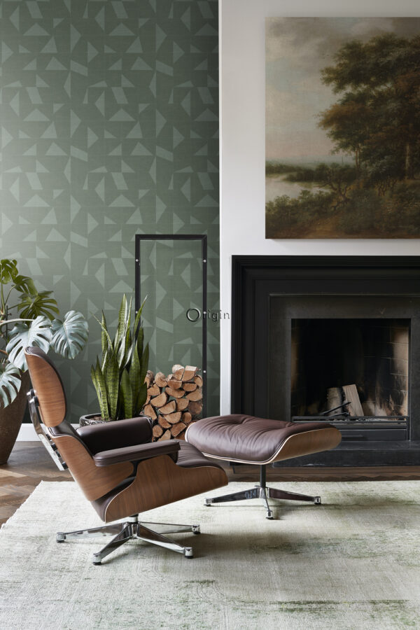 Origin Wallcoverings tapeet graafiline motiiv kootud struktuur - roheline