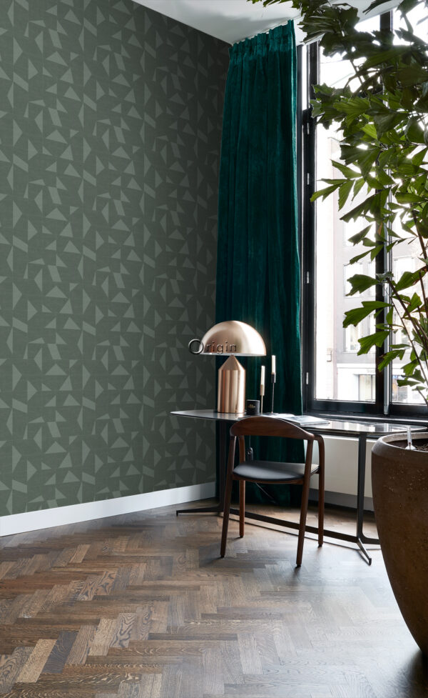 Origin Wallcoverings tapeet graafiline motiiv kootud struktuur - roheline