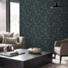 Origin Wallcoverings tapeedi graafiline motiiv kootud struktuuriga - tuhmunud vintage sinine