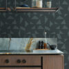 Origin Wallcoverings tapeedi graafiline motiiv kootud struktuuriga - tuhmunud vintage sinine