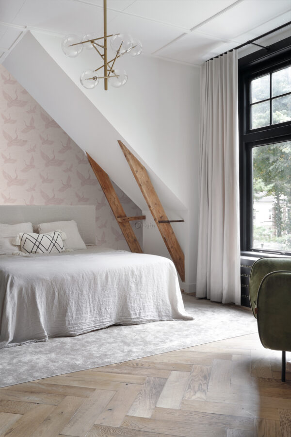 Origin Wallcoverings tapeet kraanlinnud - antiikroosa