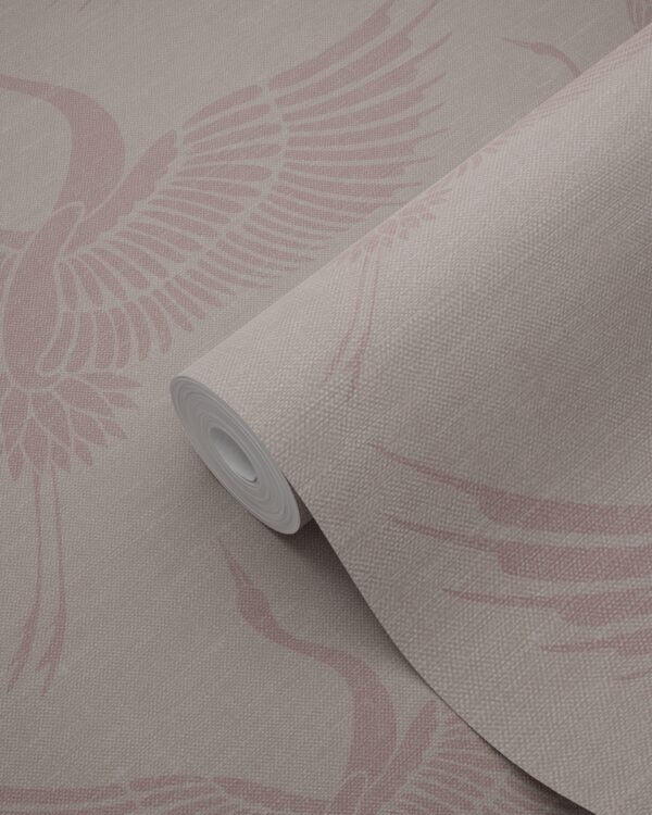 Origin Wallcoverings tapeet kraanlinnud - antiikroosa