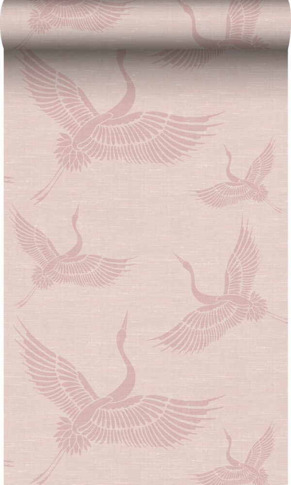 Origin Wallcoverings tapeet kraanlinnud - antiikroosa