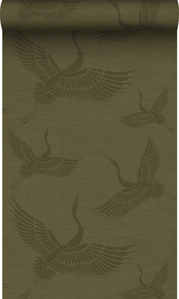 Origin Wallcoverings tapeet kraanlinnud - sinepikollane