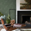 Origin Wallcoverings lehtede tapeet kootud struktuuriga - roheline