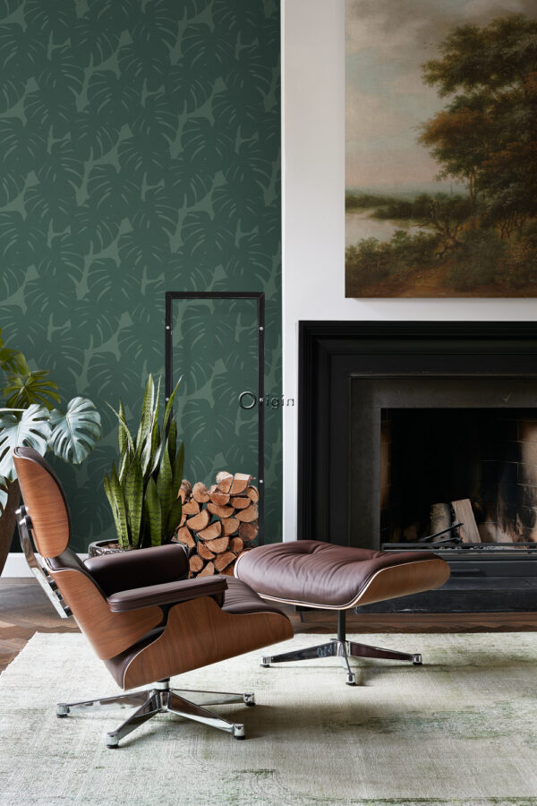 Origin Wallcoverings lehtedega tapeet - mere roheline