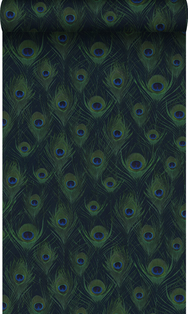 Origin Wallcoverings tapeet paabulinnu suled - tumesinine