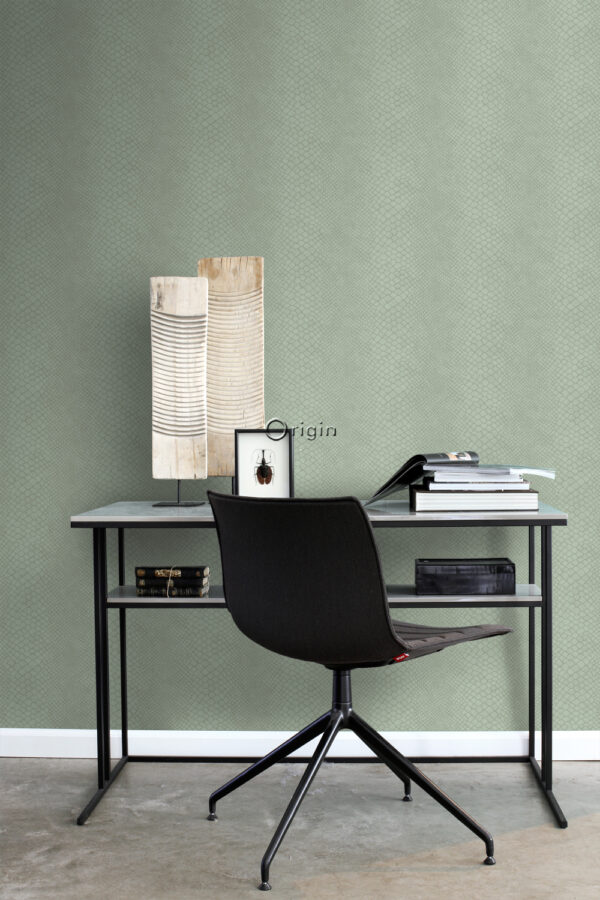 Origin Wallcoverings tapeet madu nahk - salvei roheline