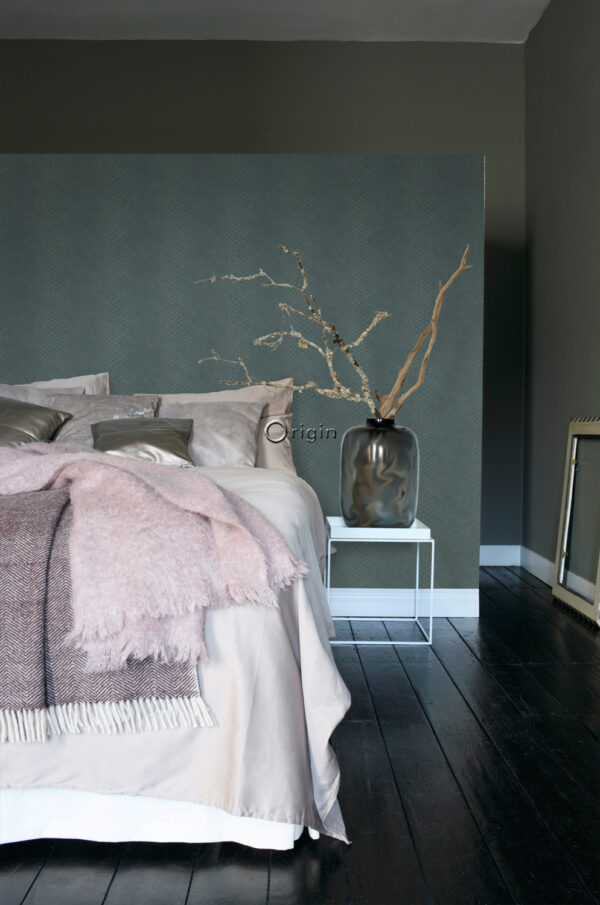 Origin Wallcoverings tapeet madu nahk - sinakasroheline