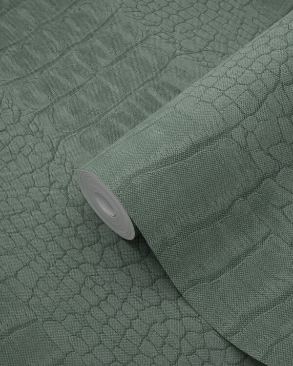 Origin Wallcoverings krokodillinahk tapeet - hallikasroheline