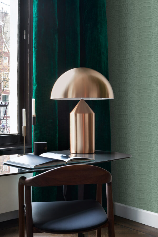 Origin Wallcoverings krokodillinahk tapeet - hallikasroheline