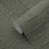 Origin Wallcoverings krokodillinahk tapeet - hallikasroheline