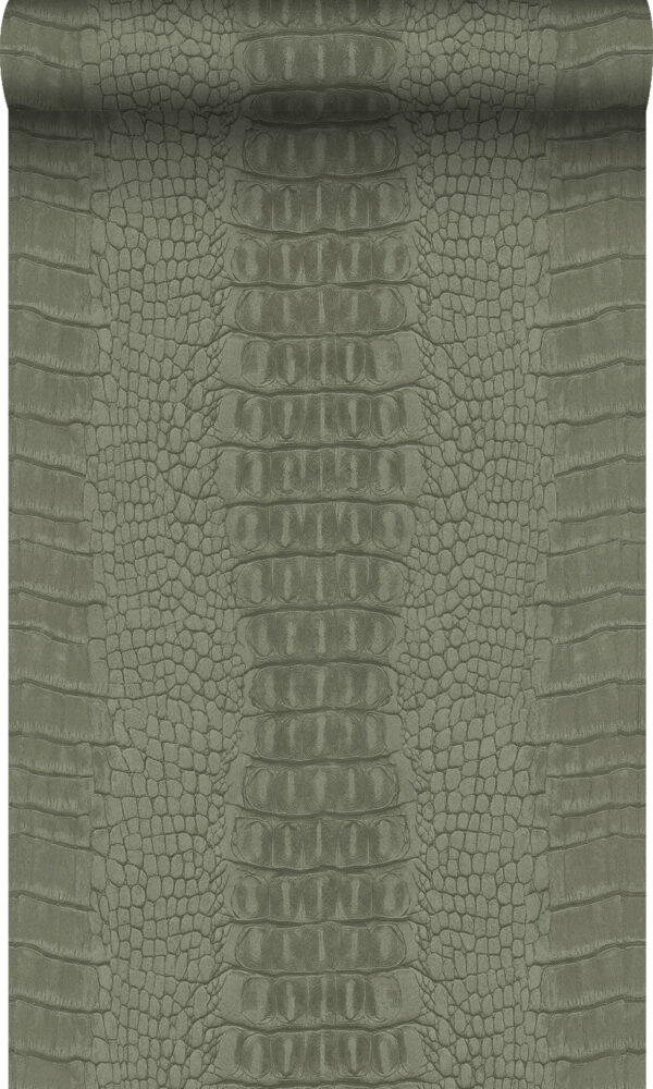 Origin Wallcoverings krokodillinahk tapeet - hallikasroheline