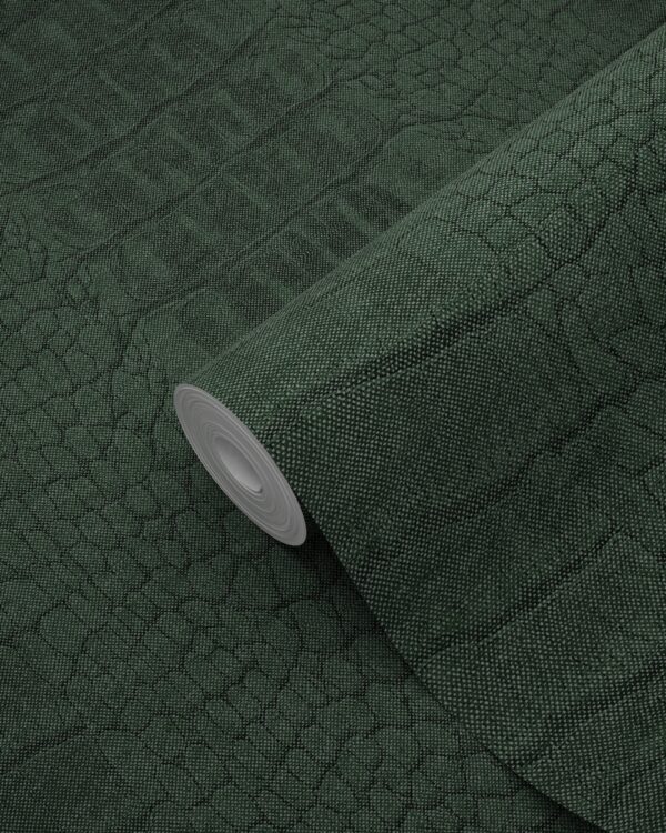 Origin Wallcoverings krokodillinahk tapeet - tume roheline