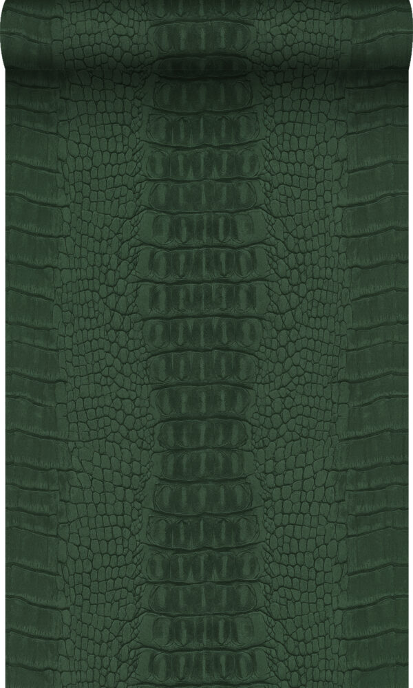 Origin Wallcoverings krokodillinahk tapeet - tume roheline