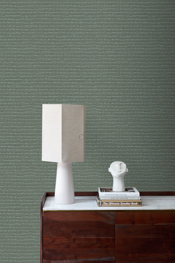 Origin Wallcoverings tapeet krokodillinahk - hallikas sinine