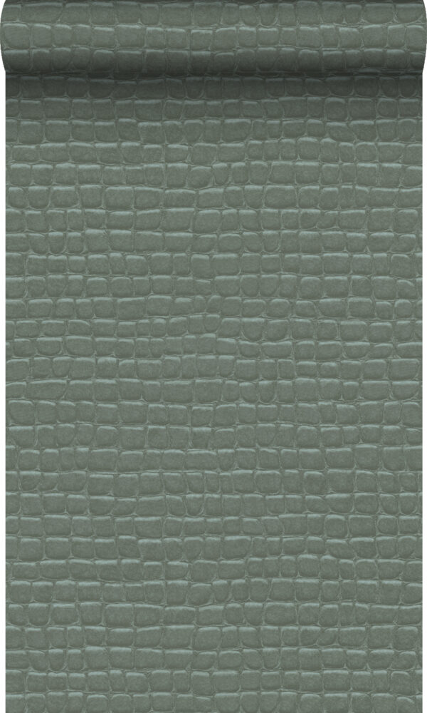 Origin Wallcoverings tapeet krokodillinahk - hallikas sinine
