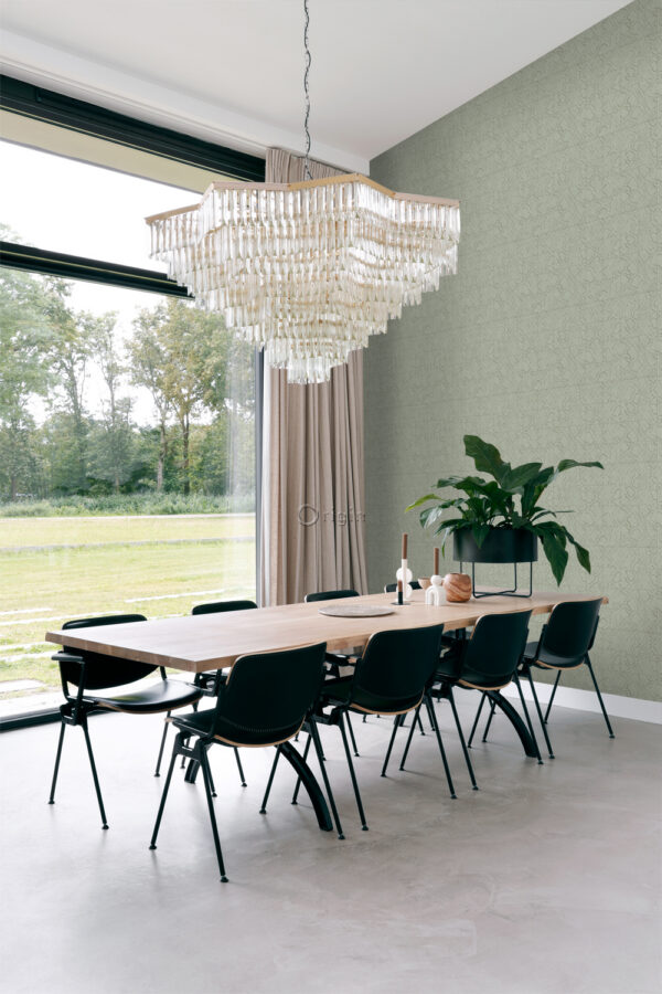 Origin Wallcoverings tapeedi plaatmotiiv konnahuulise mustriga - helehall