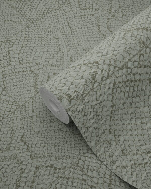 Origin Wallcoverings tapeedi plaatmotiiv konnahuulise mustriga - helehall