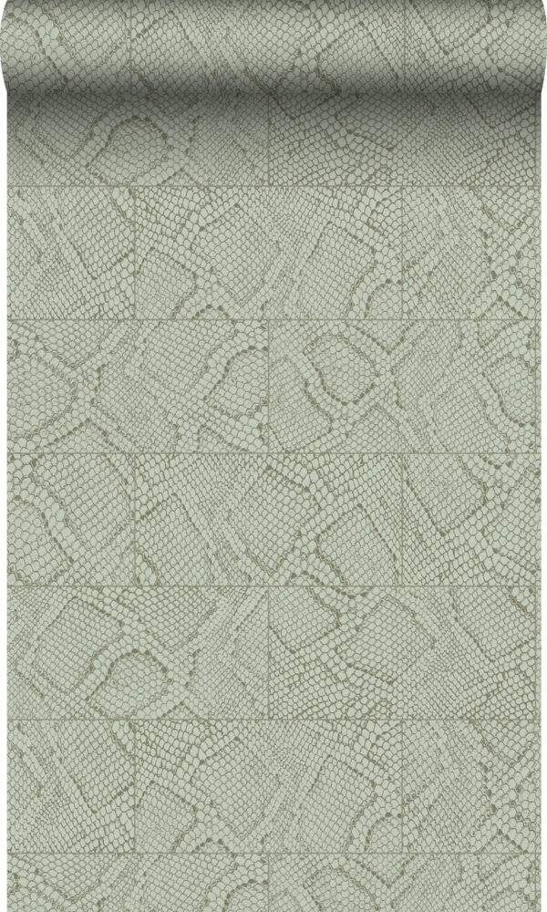 Origin Wallcoverings tapeedi plaatmotiiv konnahuulise mustriga - helehall