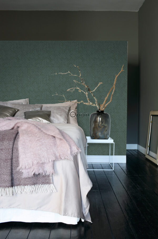 Origin Wallcoverings tapeedi plaatmotiiv - sinakasroheline madu nahk