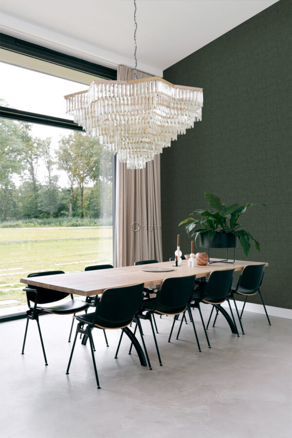 Origin Wallcoverings tapeedi plaatmotiiv madu nahk - tume roheline